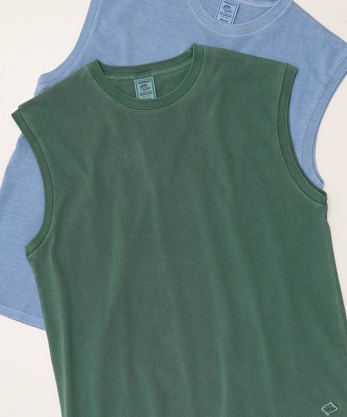 JEMORGAN（ジェーイーモーガン）の「【JEMORGAN / ジェーイーモーガン】ピグメントノースリーブ/オーバーダイ加工（タンクトップ・メンズ・ブラック/サックスブルー/オフホワイト/グリーン/パープル/オレンジ・M/L/XL）」の3枚目の写真