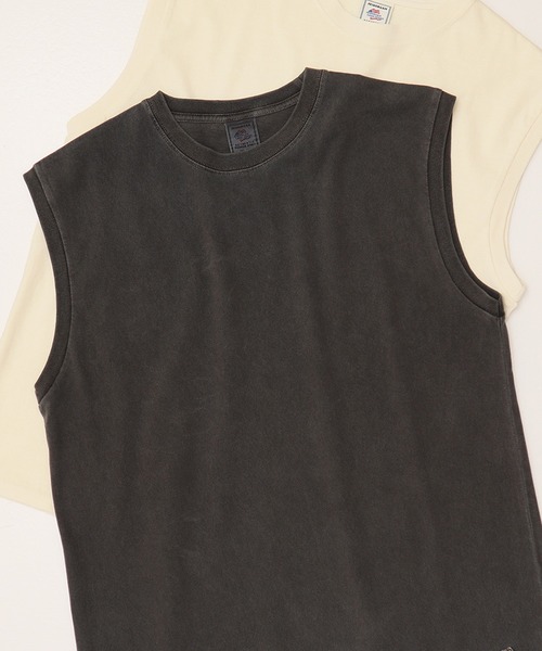 JEMORGAN（ジェーイーモーガン）の「【JEMORGAN / ジェーイーモーガン】ピグメントノースリーブ/オーバーダイ加工（タンクトップ・メンズ・ブラック/サックスブルー/オフホワイト/グリーン/パープル/オレンジ・M/L/XL）」の2枚目の写真