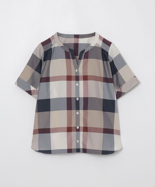 BLUE LABEL CRESTBRIDGE(ブルーレーベルクレストブリッジ)の「【WEB限定】クレストブリッジチェックライトクロッシングツイルスキッパーブラウス(シャツ/ブラウス・レディース・オレンジ系その他2/ベージュ系その他/グレー系その他2・38/36)」の13枚目の写真