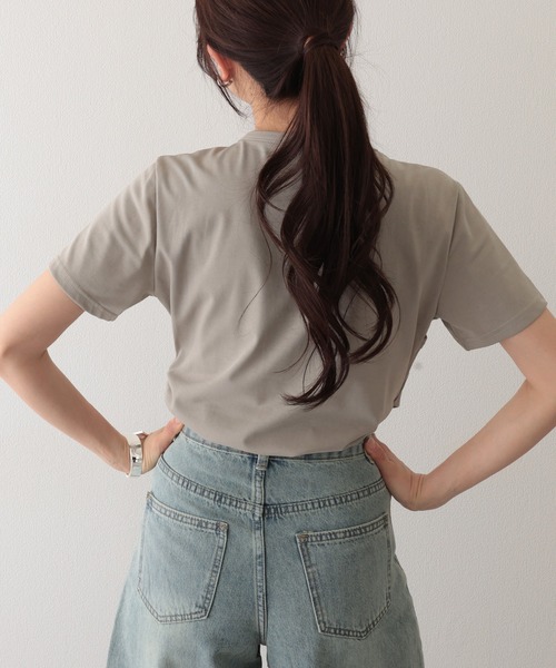 Lace Ladies(レースレディース)の「ソリッドカラー フェイクレイヤード クルーネック 半袖 Tシャツ(Tシャツ/カットソー・レディース・ホワイト/グリーン/グレー・S/M/L)」の17枚目の写真