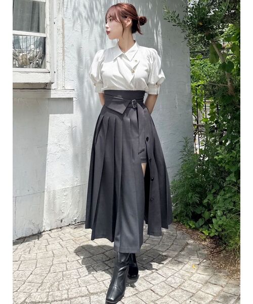 dazzlin マルチボタンデザインブラウス ミックス ダズリン dazzlin マルチボタンデザインブラウス （ミックス