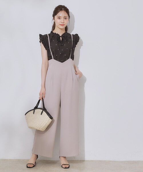 couture brooch（クチュールブローチ）の「【マシンウォッシャブル】ドット刺繍リボンデザインブラウス（シャツ/ブラウス・レディース・ブルー系5/ブラック系・38/36/42/40）」の20枚目の写真