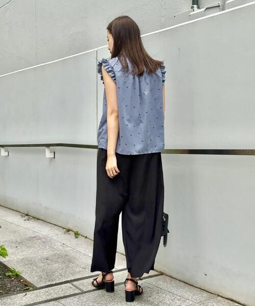 couture brooch（クチュールブローチ）の「【マシンウォッシャブル】ドット刺繍リボンデザインブラウス（シャツ/ブラウス・レディース・ブルー系5/ブラック系・38/36/42/40）」の10枚目の写真