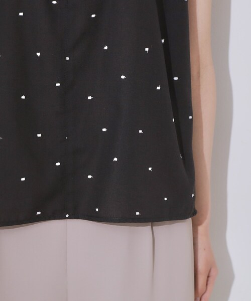 couture brooch（クチュールブローチ）の「【マシンウォッシャブル】ドット刺繍リボンデザインブラウス（シャツ/ブラウス・レディース・ブルー系5/ブラック系・38/36/42/40）」の19枚目の写真