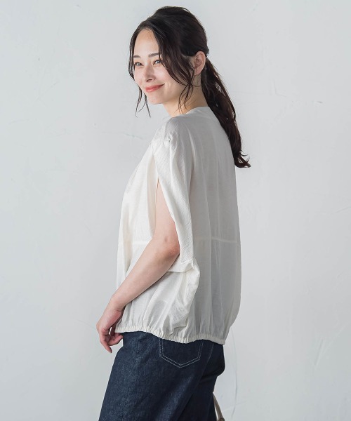 LAUTREAMONT(ロートレアモン)の「【WEB限定】スリットスリーブノーカラーブルゾン≪手洗い可能≫(ブルゾン・レディース・カーキ/ホワイト/ブラウン/ブラック・9号)」の22枚目の写真