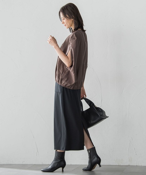 LAUTREAMONT(ロートレアモン)の「【WEB限定】スリットスリーブノーカラーブルゾン≪手洗い可能≫(ブルゾン・レディース・カーキ/ホワイト/ブラウン/ブラック・9号)」の19枚目の写真