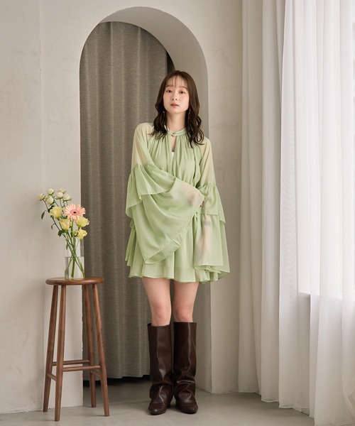 ブラウス シャツ 2way frill french sleeve blouse / 2wayフリルフレンチスリーブブラウス レディース 2way frill french sleeve blouse – eim online（エイム