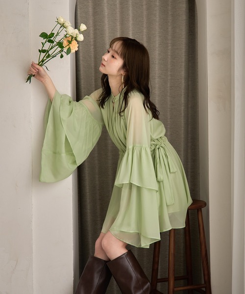 mideal（マイディール）の「2way frill sleeve tunic blouse