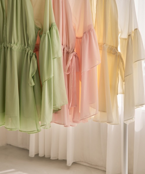 mideal 2wayフリルスリーブチュニックブラウス アイボリー mideal チュニック 2way frill sleeve tunic blouse / 2way