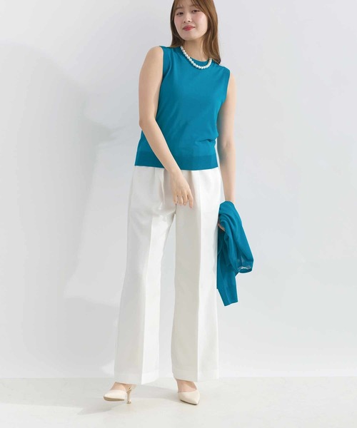 PICCIN（ピッチン）の「【別売りアンサンブル可能】接触冷感シアーノースリーブニット（ニット/セーター・レディース・チェリーピンク/オフホワイト/イエロー/ブラック/ターコイズブルー・M）」の9枚目の写真