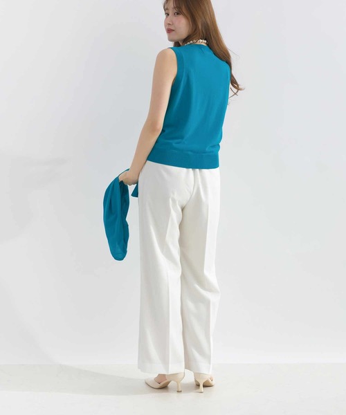 PICCIN（ピッチン）の「【別売りアンサンブル可能】接触冷感シアーノースリーブニット（ニット/セーター・レディース・チェリーピンク/オフホワイト/イエロー/ブラック/ターコイズブルー・M）」の10枚目の写真