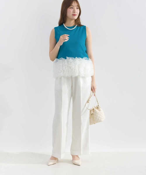 PICCIN（ピッチン）の「【別売りアンサンブル可能】接触冷感シアーノースリーブニット（ニット/セーター・レディース・チェリーピンク/オフホワイト/イエロー/ブラック/ターコイズブルー・M）」の12枚目の写真