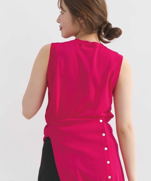 PICCIN（ピッチン）の「【別売りアンサンブル可能】接触冷感シアーノースリーブニット（ニット/セーター・レディース・チェリーピンク/オフホワイト/イエロー/ブラック/ターコイズブルー・M）」の16枚目の写真