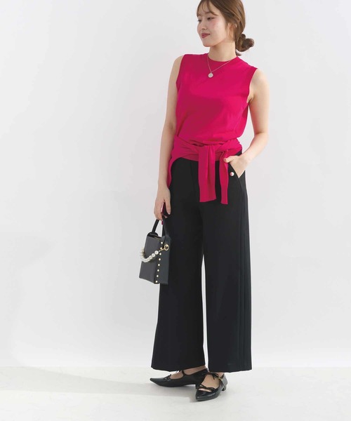 PICCIN（ピッチン）の「【別売りアンサンブル可能】接触冷感シアーノースリーブニット（ニット/セーター・レディース・チェリーピンク/オフホワイト/イエロー/ブラック/ターコイズブルー・M）」の17枚目の写真