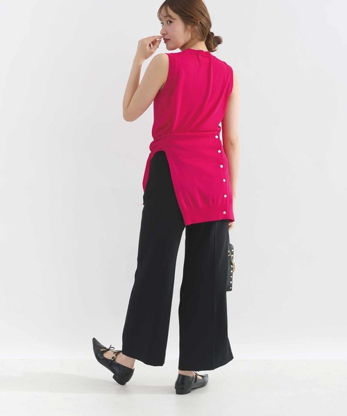 PICCIN（ピッチン）の「【別売りアンサンブル可能】接触冷感シアーノースリーブニット（ニット/セーター・レディース・チェリーピンク/オフホワイト/イエロー/ブラック/ターコイズブルー・M）」の19枚目の写真