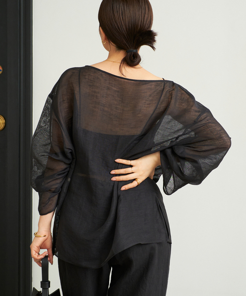 (専用)Plage　プラージュ　ブラウス セール】linen mesh cape ブラウス（シャツ/ブラウス）｜Plage