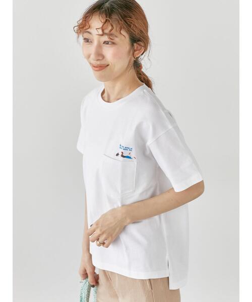 antiqua 箔プリントTシャツ Tシャツ レディース トップス 送料