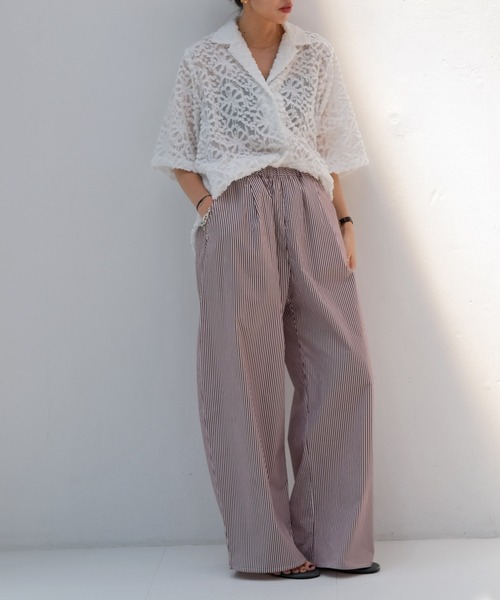 AKTE(アクテ)の「ライトコットンボリュームパンツ(その他パンツ・レディース・ブルー/バーガンディー・FREE/TALL)」の5枚目の写真