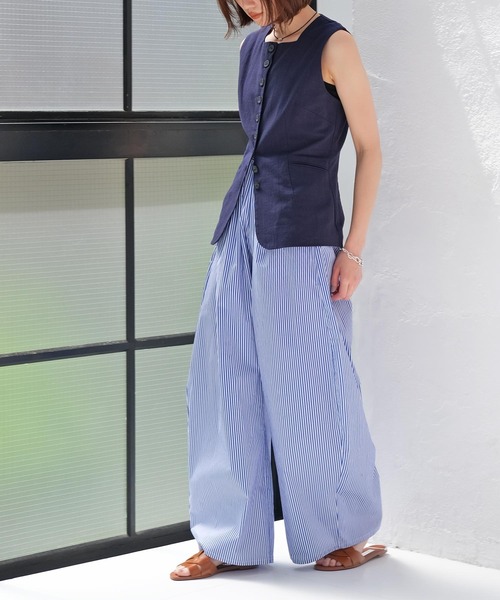 AKTE(アクテ)の「ライトコットンボリュームパンツ(その他パンツ・レディース・ブルー/バーガンディー・FREE/TALL)」の13枚目の写真