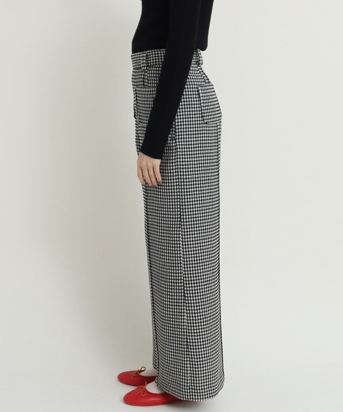 Dot＆Stripes CHILD WOMAN（ドットアンドストライプス　チャイルドウーマン）の「ウールギンガム ワイドパンツ（その他パンツ・レディース・ブラック・36/38）」の22枚目の写真