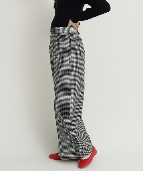 Dot＆Stripes CHILD WOMAN（ドットアンドストライプス　チャイルドウーマン）の「ウールギンガム ワイドパンツ（その他パンツ・レディース・ブラック・36/38）」の11枚目の写真