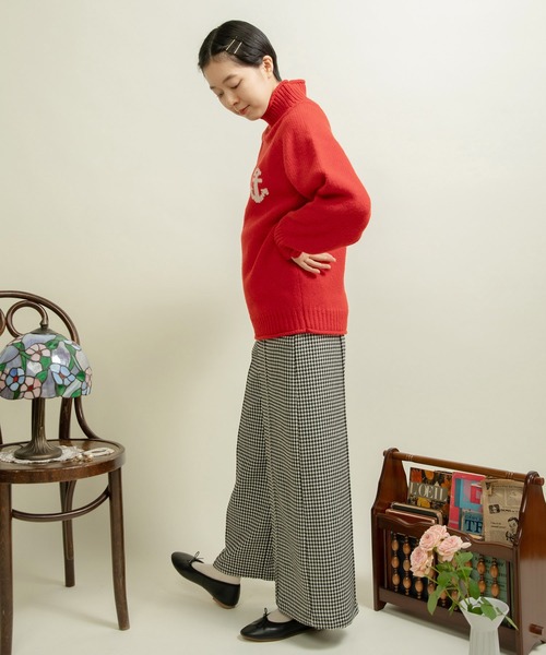 Dot＆Stripes CHILD WOMAN（ドットアンドストライプス　チャイルドウーマン）の「ウールギンガム ワイドパンツ（その他パンツ・レディース・ブラック・36/38）」の19枚目の写真
