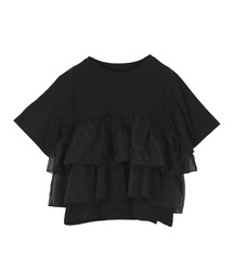 オーガンジーフリルドッキングTシャツ