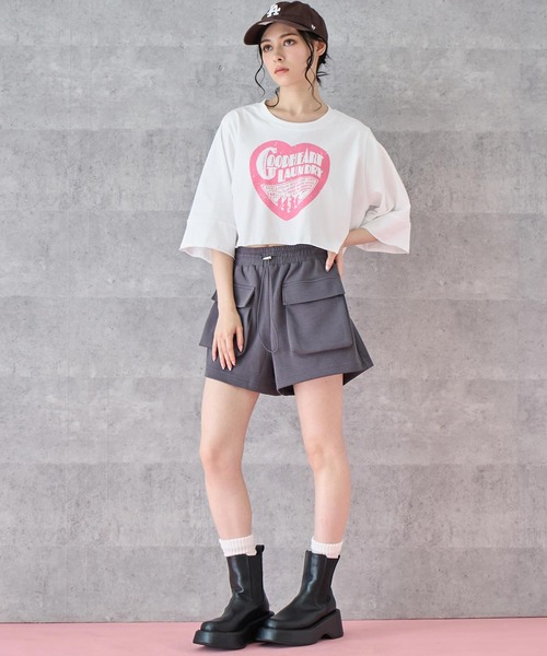 ANAP(アナップ)の「クロップド ハートロゴ Tシャツ(Tシャツ/カットソー・レディース・ホワイト/アイボリー/ブラック・FREE)」の20枚目の写真