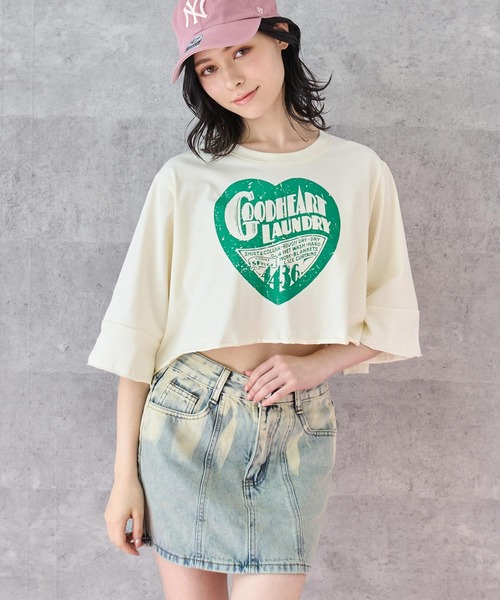 ANAP(アナップ)の「クロップド ハートロゴ Tシャツ(Tシャツ/カットソー・レディース・ホワイト/アイボリー/ブラック・FREE)」の22枚目の写真