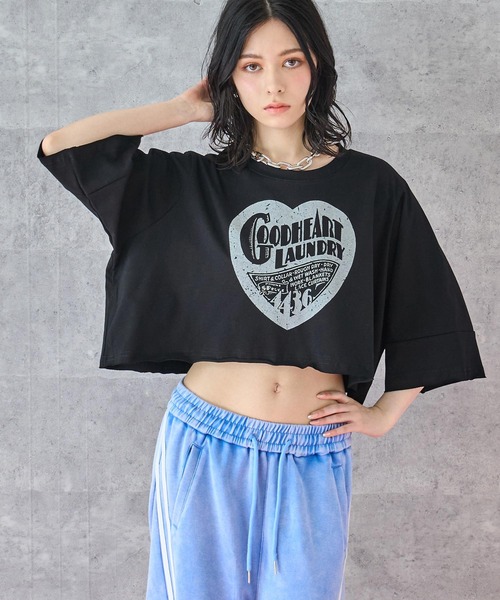 ANAP(アナップ)の「クロップド ハートロゴ Tシャツ(Tシャツ/カットソー・レディース・ホワイト/アイボリー/ブラック・FREE)」の15枚目の写真