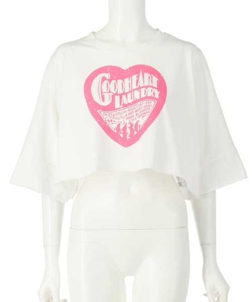 ANAP(アナップ)の「クロップド ハートロゴ Tシャツ(Tシャツ/カットソー・レディース・ホワイト/アイボリー/ブラック・FREE)」の6枚目の写真