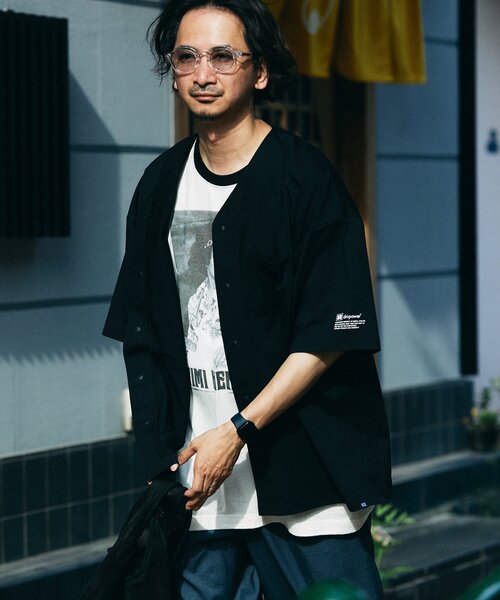 Russell Athletic（ラッセルアスレティック）の「吸水速乾 RUSSELL ATHLETIC 別注 Dri-Power(R) ベースボールシャツ（シャツ/ブラウス・メンズ・チャコールグレー/ライトブルー/ブラック・MEDIUM/LARGE）」の13枚目の写真