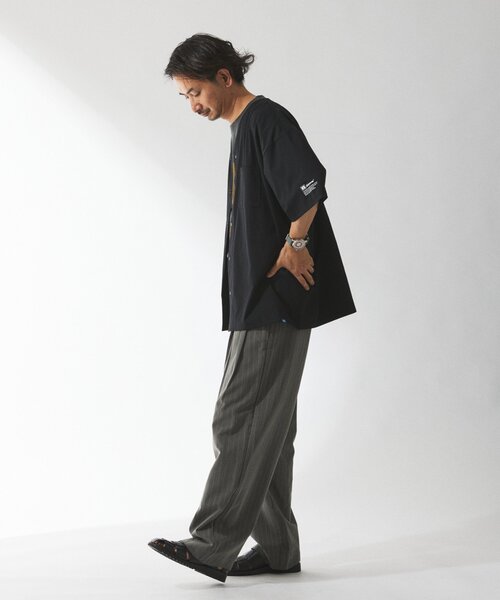 Russell Athletic（ラッセルアスレティック）の「吸水速乾 RUSSELL ATHLETIC 別注 Dri-Power(R) ベースボールシャツ（シャツ/ブラウス・メンズ・チャコールグレー/ライトブルー/ブラック・MEDIUM/LARGE）」の14枚目の写真