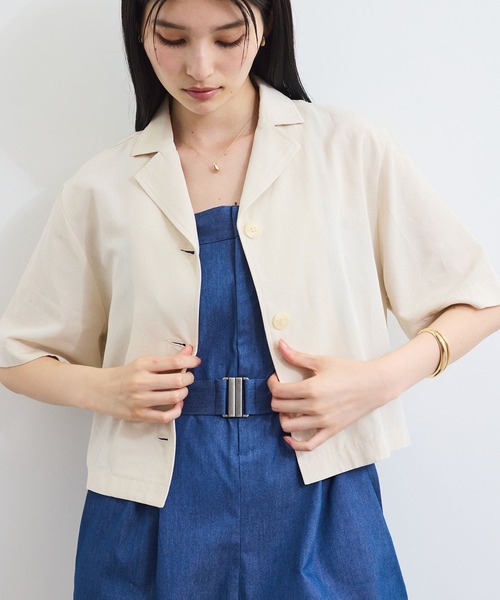 ＪＡＲＶＩＳページ セール】開襟リネンライクシャツ（シャツ/ブラウス）｜VIS（ビス）の