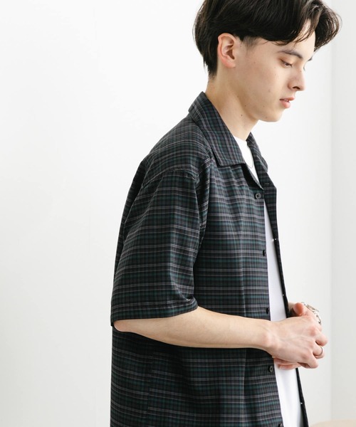 セール】チェックオープンカラーショートスリーブシャツ（シャツ