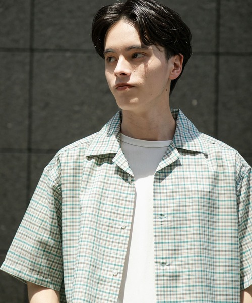 セール】チェックオープンカラーショートスリーブシャツ（シャツ