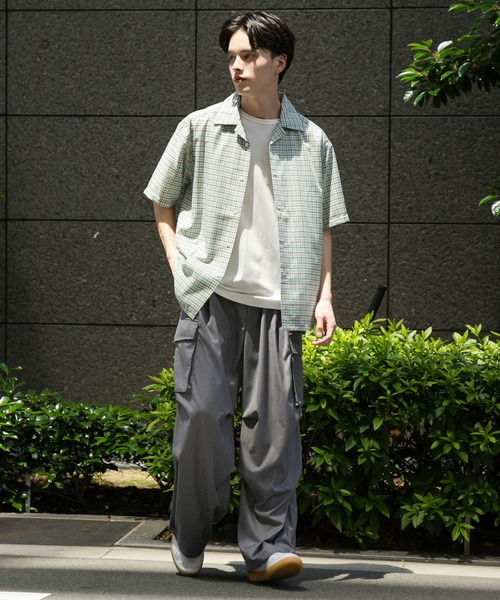 SENSE OF PLACE by URBAN RESEARCH（センスオブプレイスバイアーバンリサーチ）の「チェックオープンカラーショートスリーブシャツ（シャツ/ブラウス・メンズ・ベージュ/ブラック/ライトグレー・MEDIUM/LARGE）」の22枚目の写真