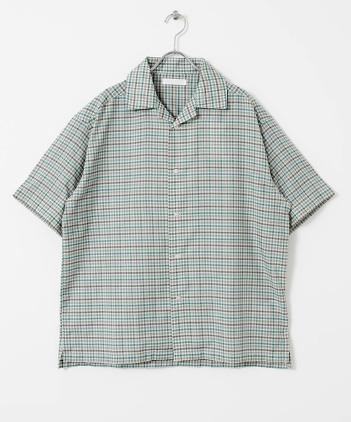 セール】チェックオープンカラーショートスリーブシャツ（シャツ