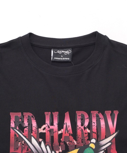 Ed Hardy(エドハーディー)の「『ED HARDY/エドハーディー』クルーネック イーグル半袖Tシャツ(Tシャツ/カットソー・メンズ・ブラック/ホワイト・L/M)」の11枚目の写真