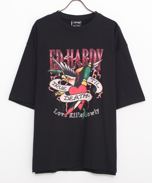 Ed Hardy(エドハーディー)の「『ED HARDY/エドハーディー』クルーネック イーグル半袖Tシャツ(Tシャツ/カットソー・メンズ・ブラック/ホワイト・L/M)」の18枚目の写真