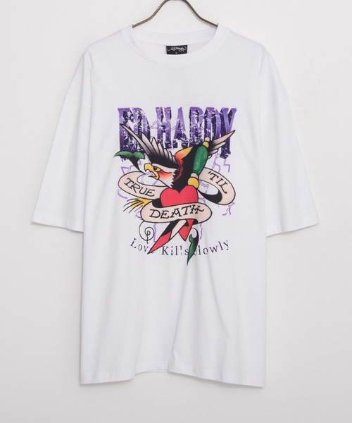 Ed Hardy(エドハーディー)の「『ED HARDY/エドハーディー』クルーネック イーグル半袖Tシャツ(Tシャツ/カットソー・メンズ・ブラック/ホワイト・L/M)」の20枚目の写真