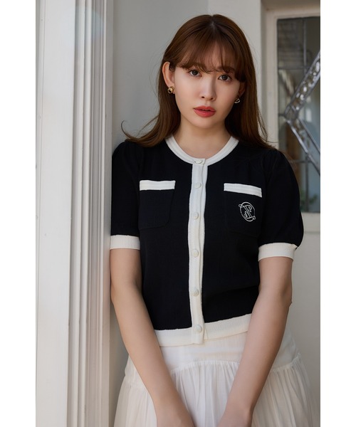 （新品タグ、替えボタン付）Siena Bicolor Rib Knit Set Siena Bicolor Rib Knit Set（アンサンブル）｜Her lip to（ハー