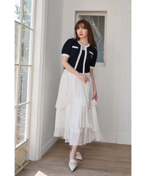 Siena Bicolor Rib Knit Set Black 美品 Siena Bicolor Rib Knit Set（アンサンブル）｜Her lip to（ハー