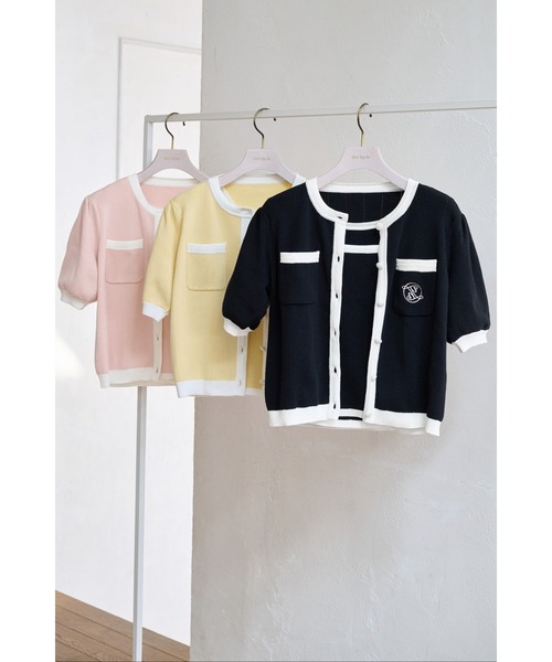 （新品タグ、替えボタン付）Siena Bicolor Rib Knit Set Siena Bicolor Rib Knit Set（アンサンブル）｜Her lip to（ハー