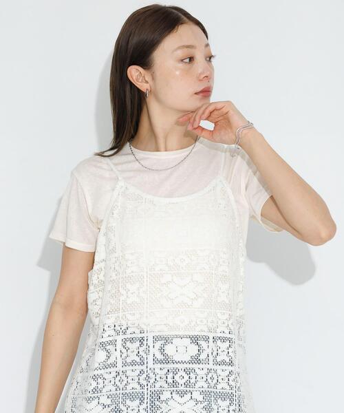 URBAN RESEARCH Sonny Label（アーバンリサーチサニーレーベル）の「シアースラブTシャツ（Tシャツ/カットソー・レディース・ブラック/オフホワイト/ピンク・FREE）」の4枚目の写真