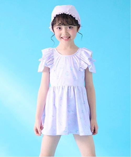 セール】【SWIM】シェル柄 セパレートワンピース水着（水着
