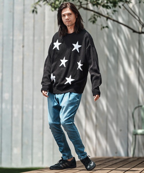 CAMBIO(カンビオ)の「mn3136- Mid Guge Star Pattern Jacquard Knit Pullover スター柄セーター(ニット/セーター・メンズ・チャコールグレー/アイボリー/ブラック/ミックスグレー・S/M/L)」の11枚目の写真