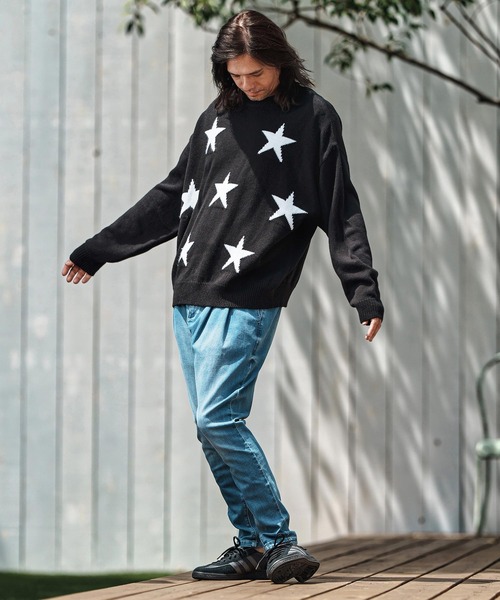 CAMBIO(カンビオ)の「mn3136- Mid Guge Star Pattern Jacquard Knit Pullover スター柄セーター(ニット/セーター・メンズ・チャコールグレー/アイボリー/ブラック/ミックスグレー・S/M/L)」の12枚目の写真