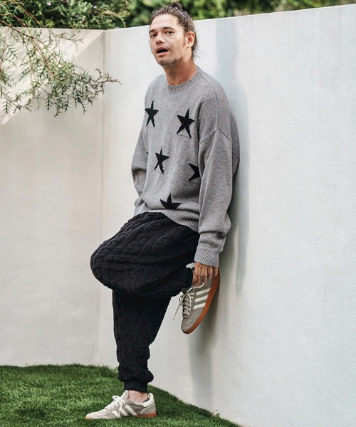 CAMBIO(カンビオ)の「mn3136- Mid Guge Star Pattern Jacquard Knit Pullover スター柄セーター(ニット/セーター・メンズ・チャコールグレー/アイボリー/ブラック/ミックスグレー・S/M/L)」の15枚目の写真