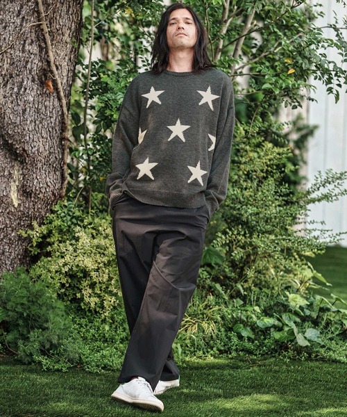 CAMBIO(カンビオ)の「mn3136- Mid Guge Star Pattern Jacquard Knit Pullover スター柄セーター(ニット/セーター・メンズ・チャコールグレー/アイボリー/ブラック/ミックスグレー・S/M/L)」の20枚目の写真